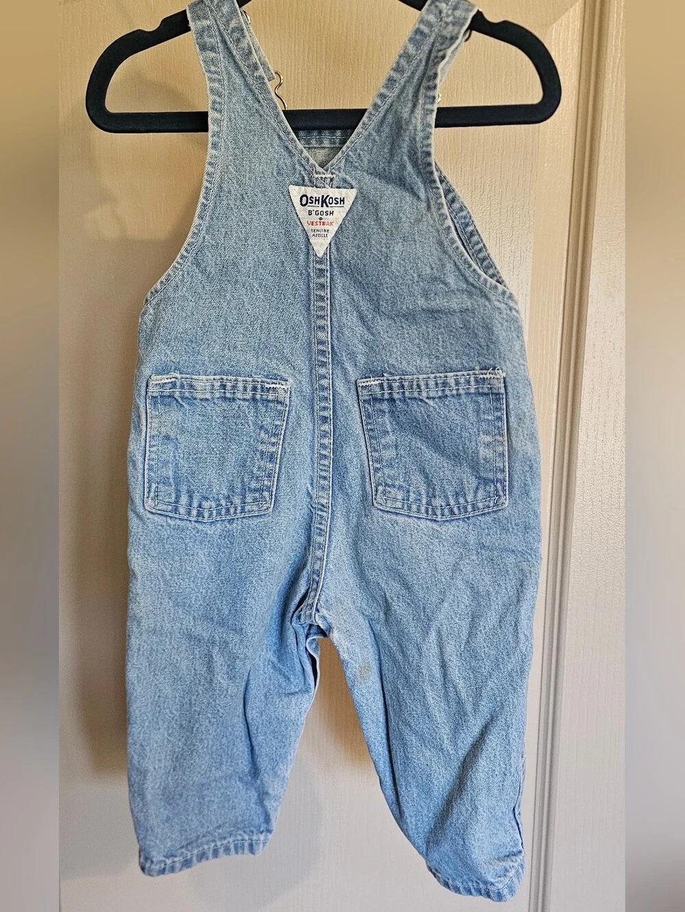 Vintage Baby Denim OshKosh B'Gosh Vestbak 6-9mo 100% Cotton Made In USA